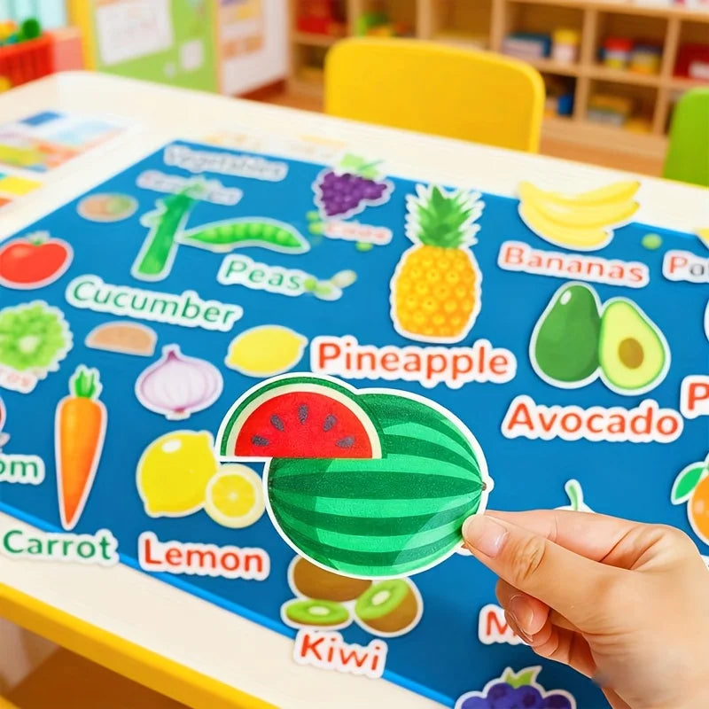 58Pcs Felt Fruits & Vegetables Sorting & Matching Game