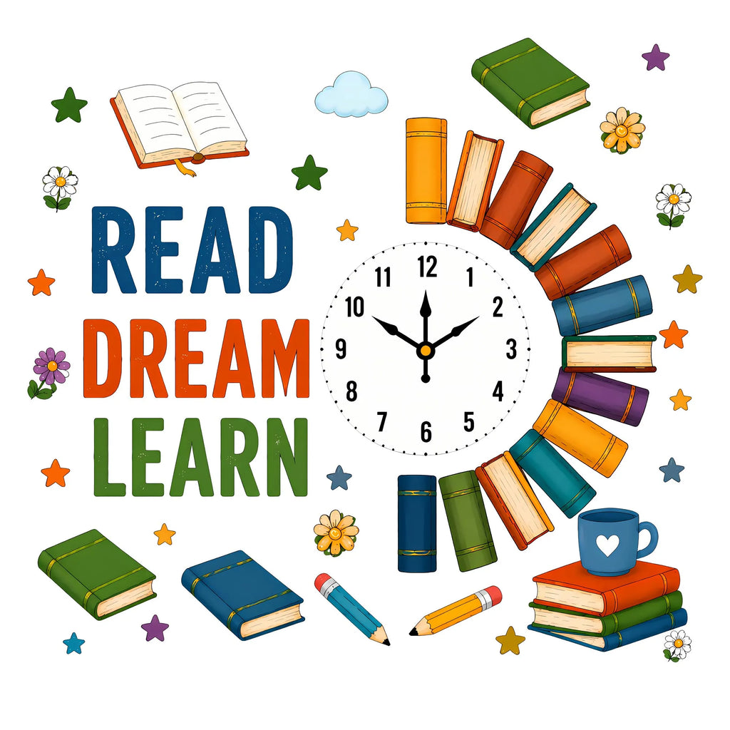 Creative Books Clock Wall Stickers