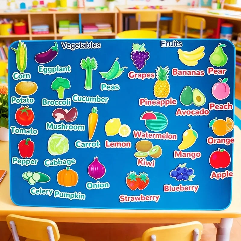 58Pcs Felt Fruits & Vegetables Sorting & Matching Game