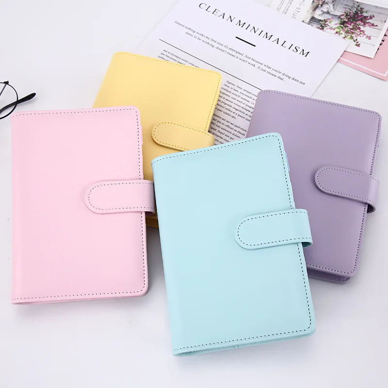 Macaroon Color A6/A5 PU Leather DIY Binder Notebook Cover