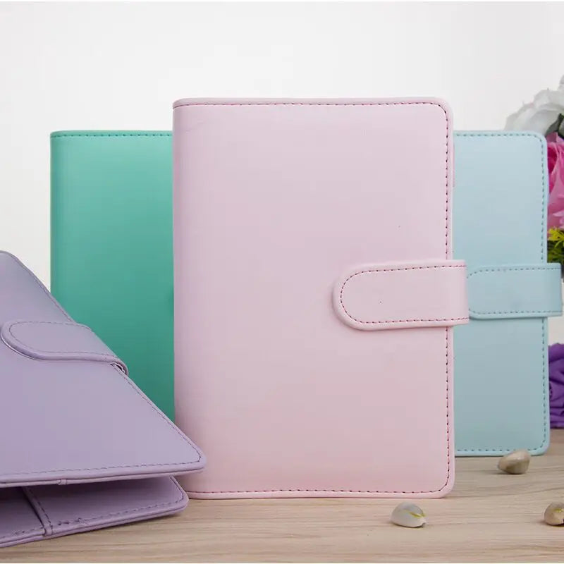 Macaroon Color A6/A5 PU Leather DIY Binder Notebook Cover