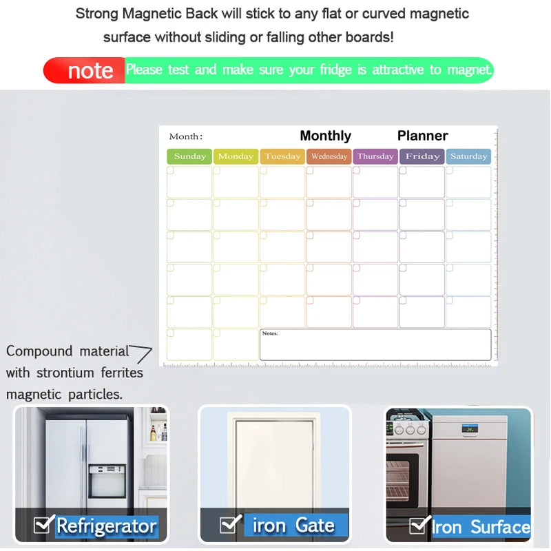 A3 Size Magnetic Monthly Planner
