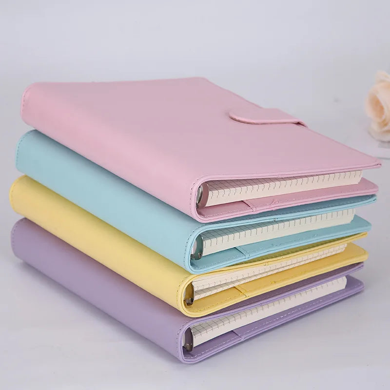 Macaroon Color A6/A5 PU Leather DIY Binder Notebook Cover