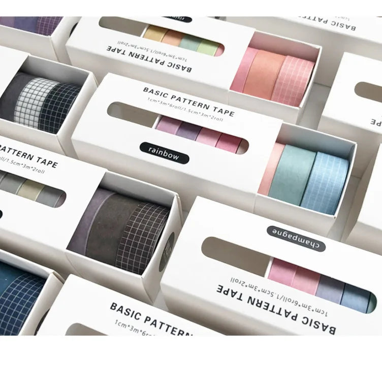 8pcs/box Basic Color Washi Tape