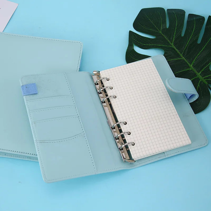 Macaroon Color A6/A5 PU Leather DIY Binder Notebook Cover