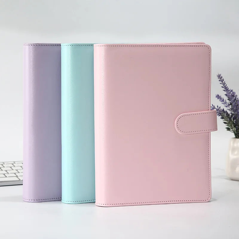 Macaroon Color A6/A5 PU Leather DIY Binder Notebook Cover
