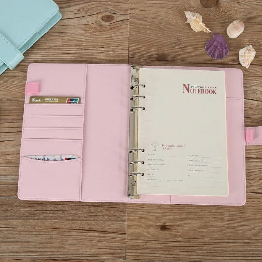 Macaroon Color A6/A5 PU Leather DIY Binder Notebook Cover