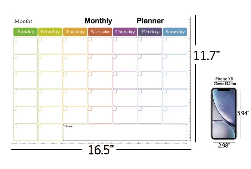 A3 Size Magnetic Monthly Planner