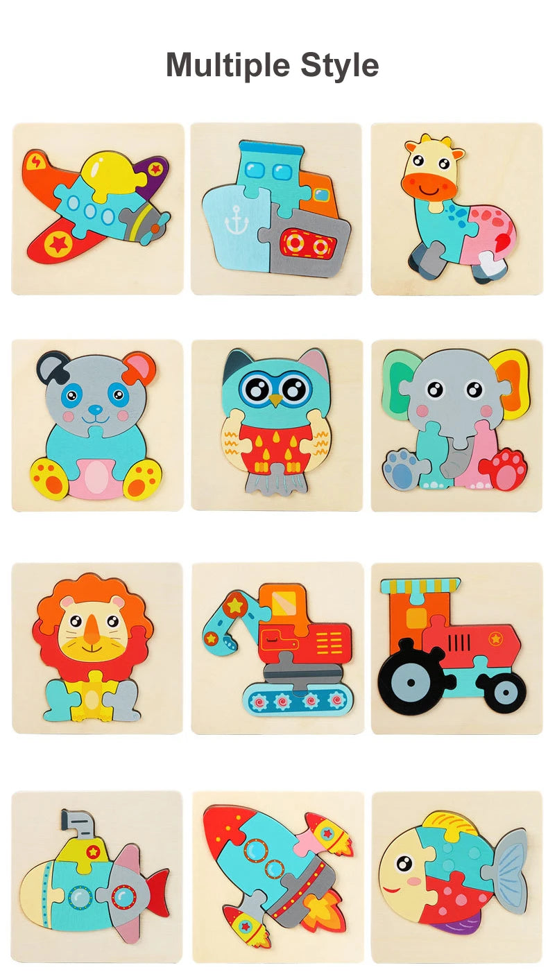 3D Wood Cognitive Jigsaw Puzzle