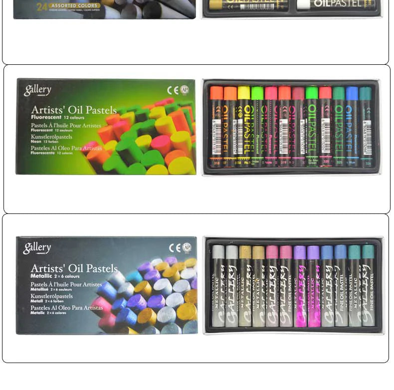 Soft Oil Pastel Dry Metallic Crayons