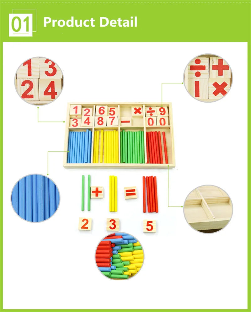 Children Learning Math Wooden Educational Toys