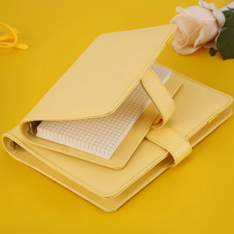 Macaroon Color A6/A5 PU Leather DIY Binder Notebook Cover