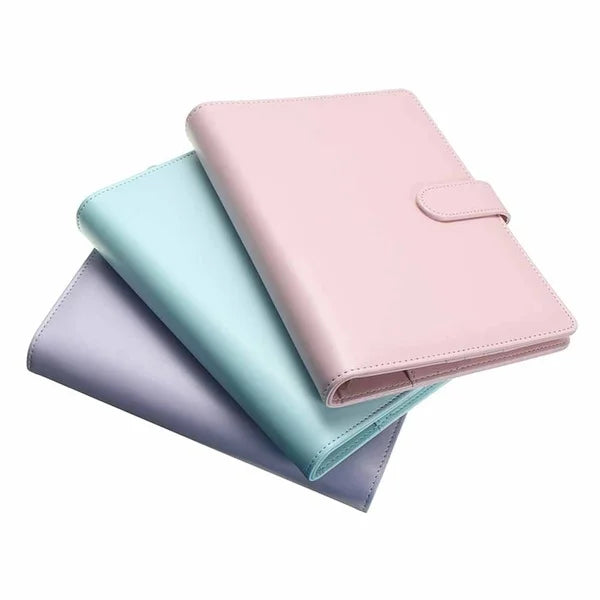 Macaroon Color A6/A5 PU Leather DIY Binder Notebook Cover
