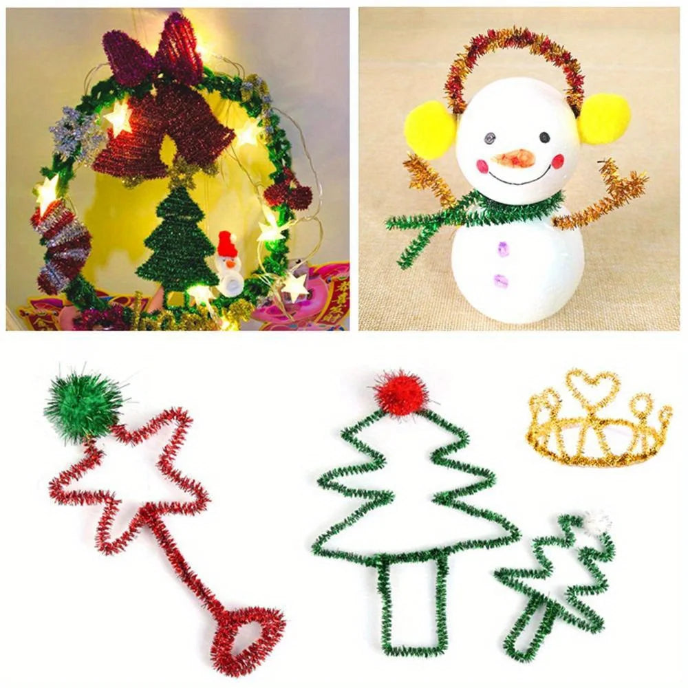 Sparkling Plush Pipe Cleaners 100Pcs
