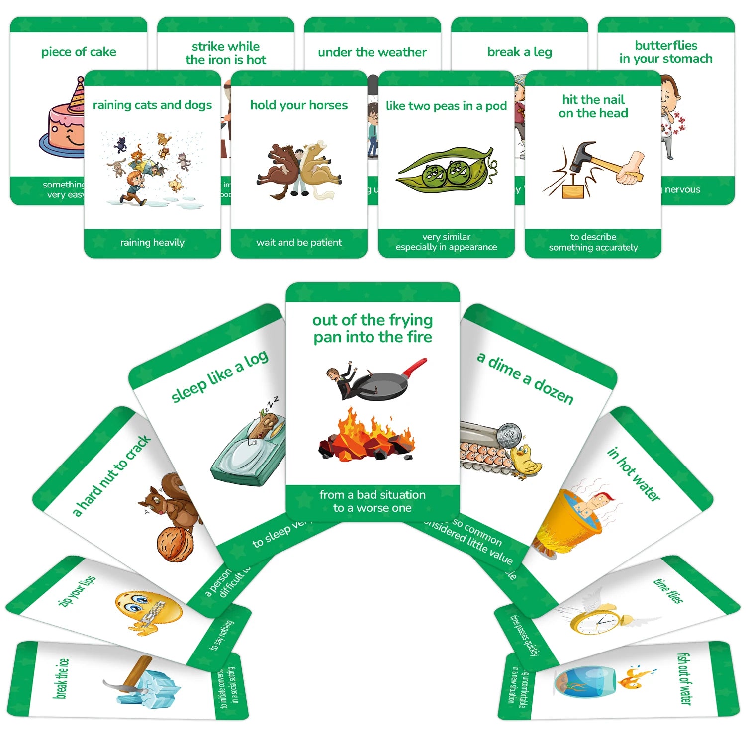 15pcs English Proverb Flashcards