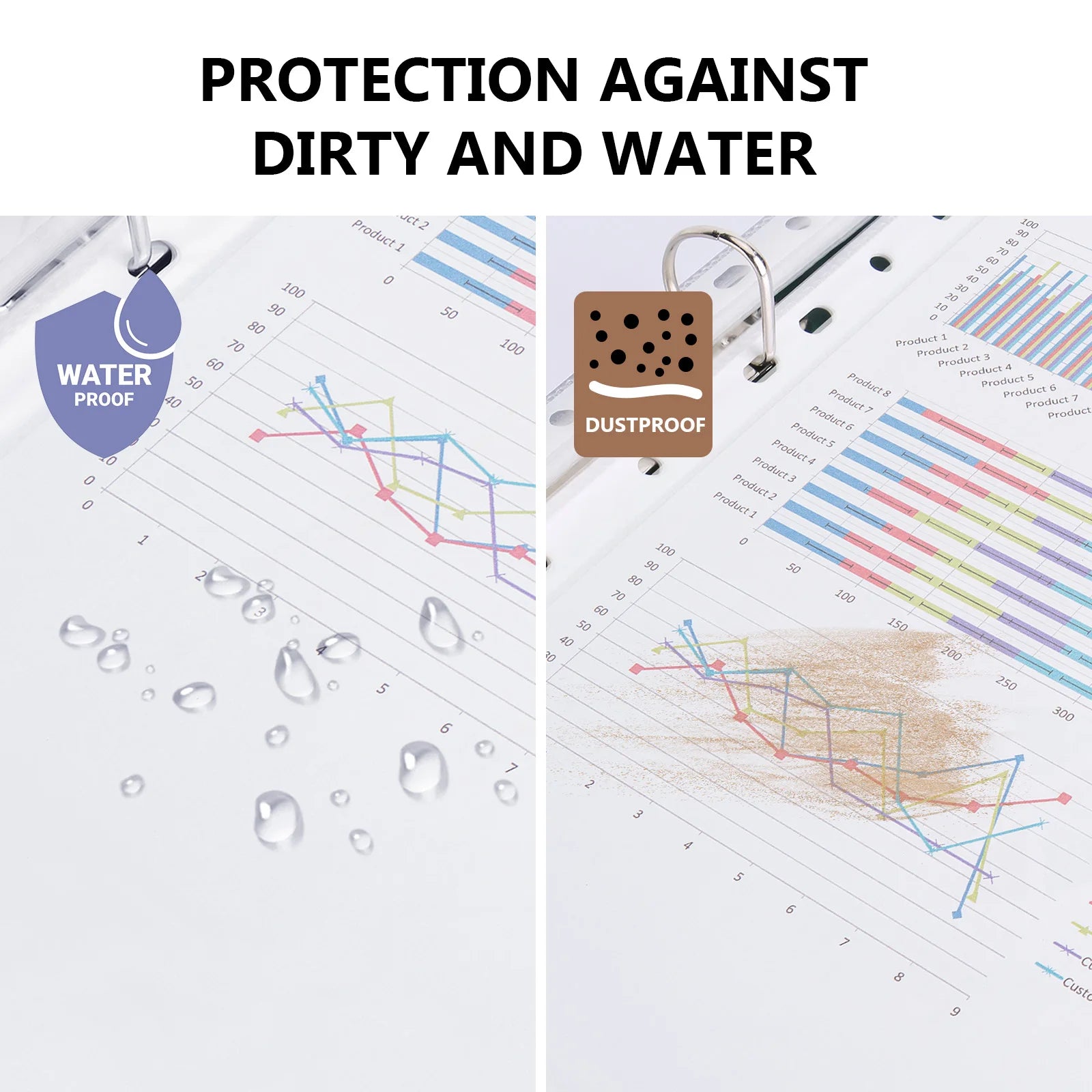 EAGLE A4 100 Pack Clear 11-Hole Waterproof Sheet Protectors