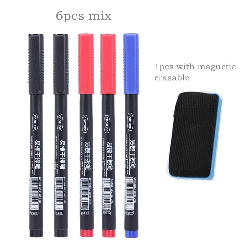 4/8pcs Erasable Whiteboard Pen Fine Point