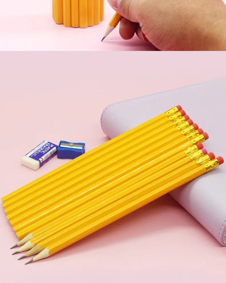 Bulk Wood Pencils with Erasers 2 HB Pencil