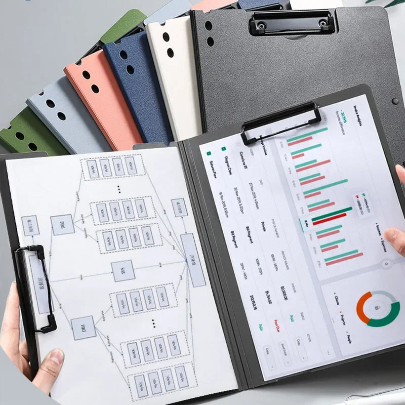 Double Clip Heavy Duty Pocket Folder with Writing Pad