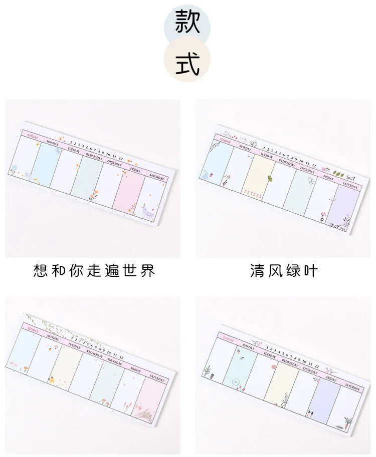 Sticky Notes Long Weekly Planner Pad