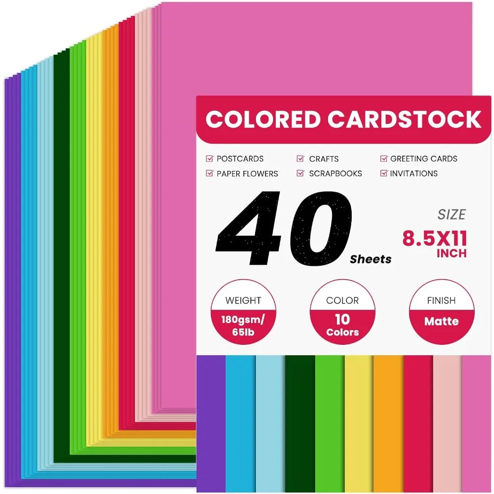 Premium 40-Pack Double Sided Printed Cardstock