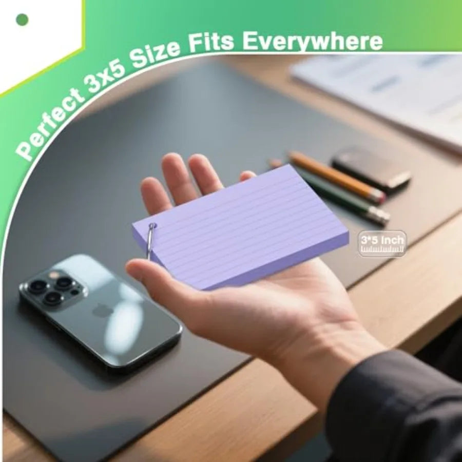 250 Sheets Colored Index Cards with Ring