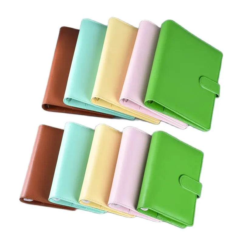 Macaroon Color A6/A5 PU Leather DIY Binder Notebook Cover