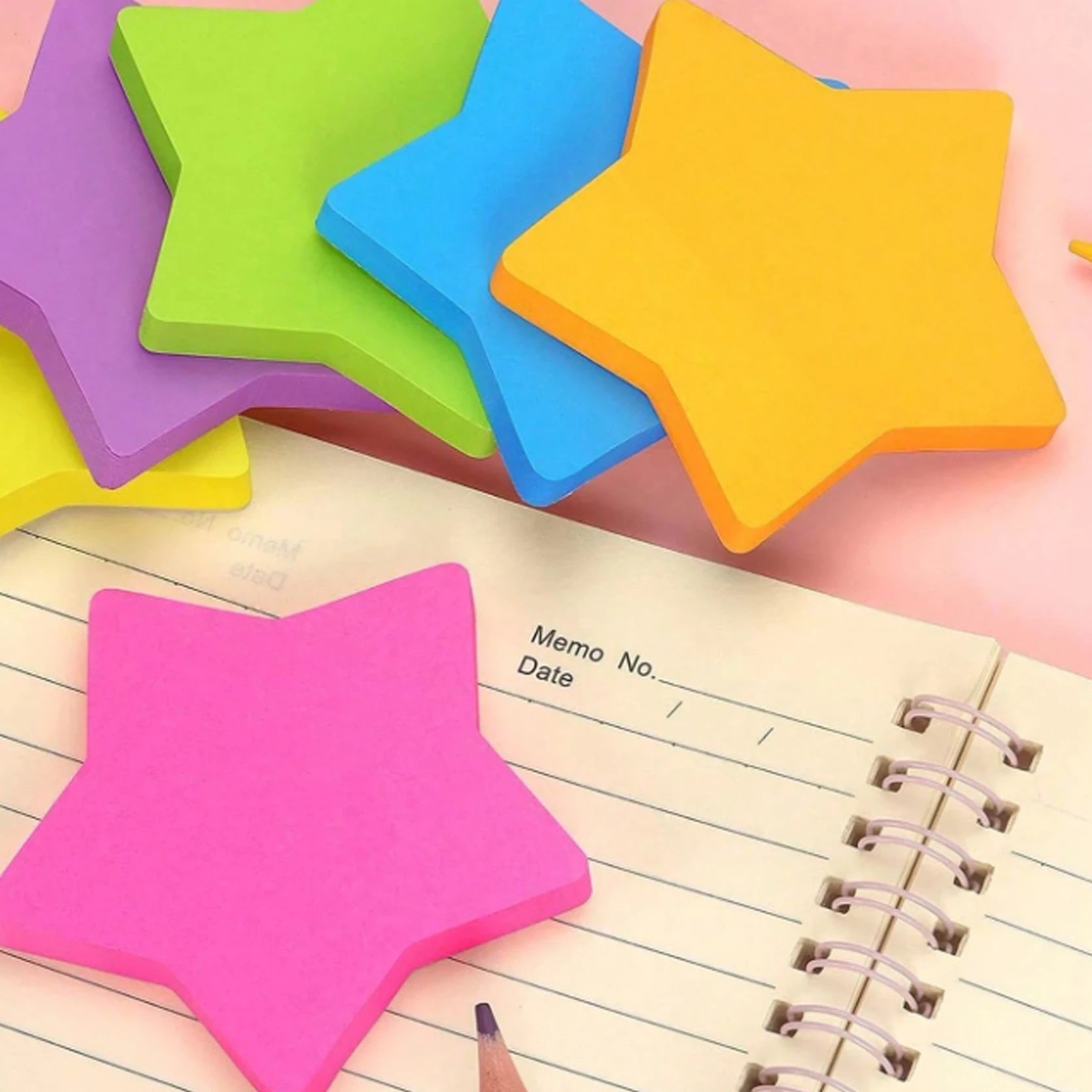 8 Colors Heart Pentagon Shaped Sticky Notes