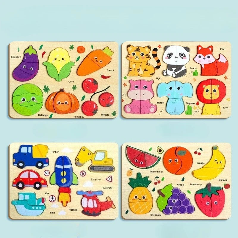 Montessori Wooden Toys 3D Wood Puzzles