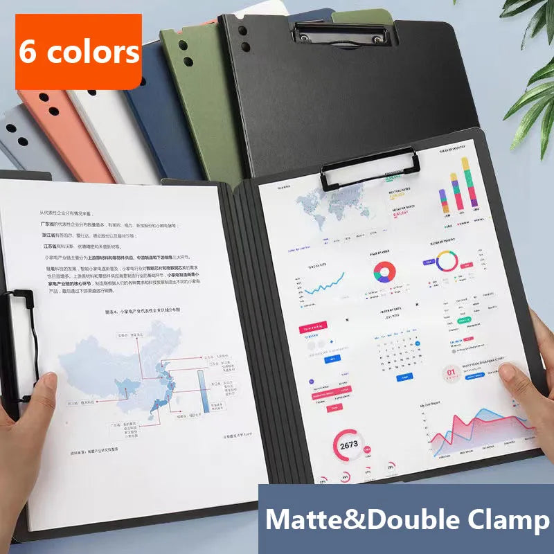 Double Clip Heavy Duty Pocket Folder with Writing Pad
