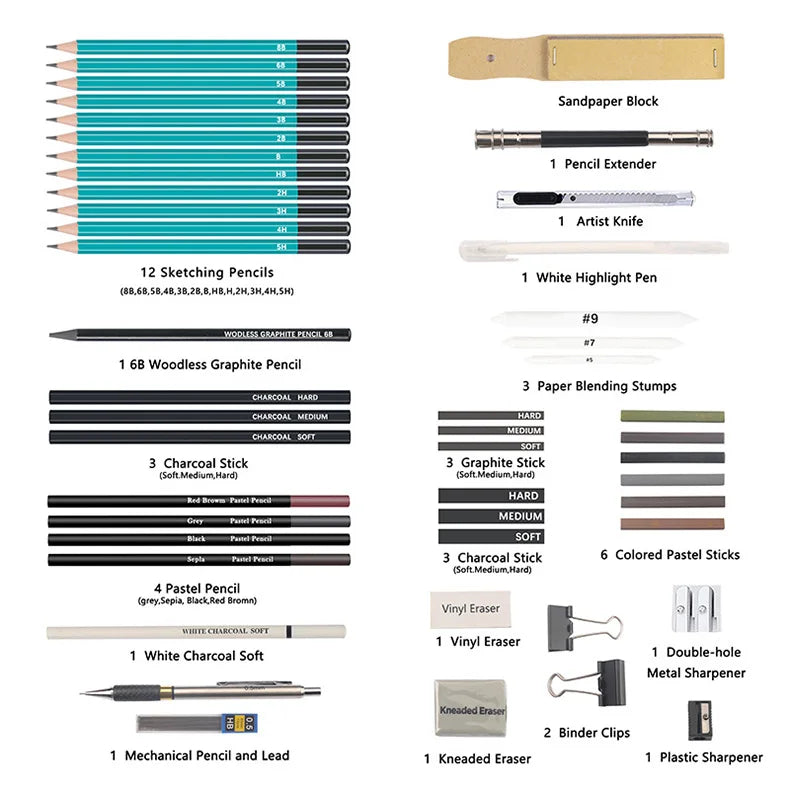 KALOUR Pro Sketching Pencil Set