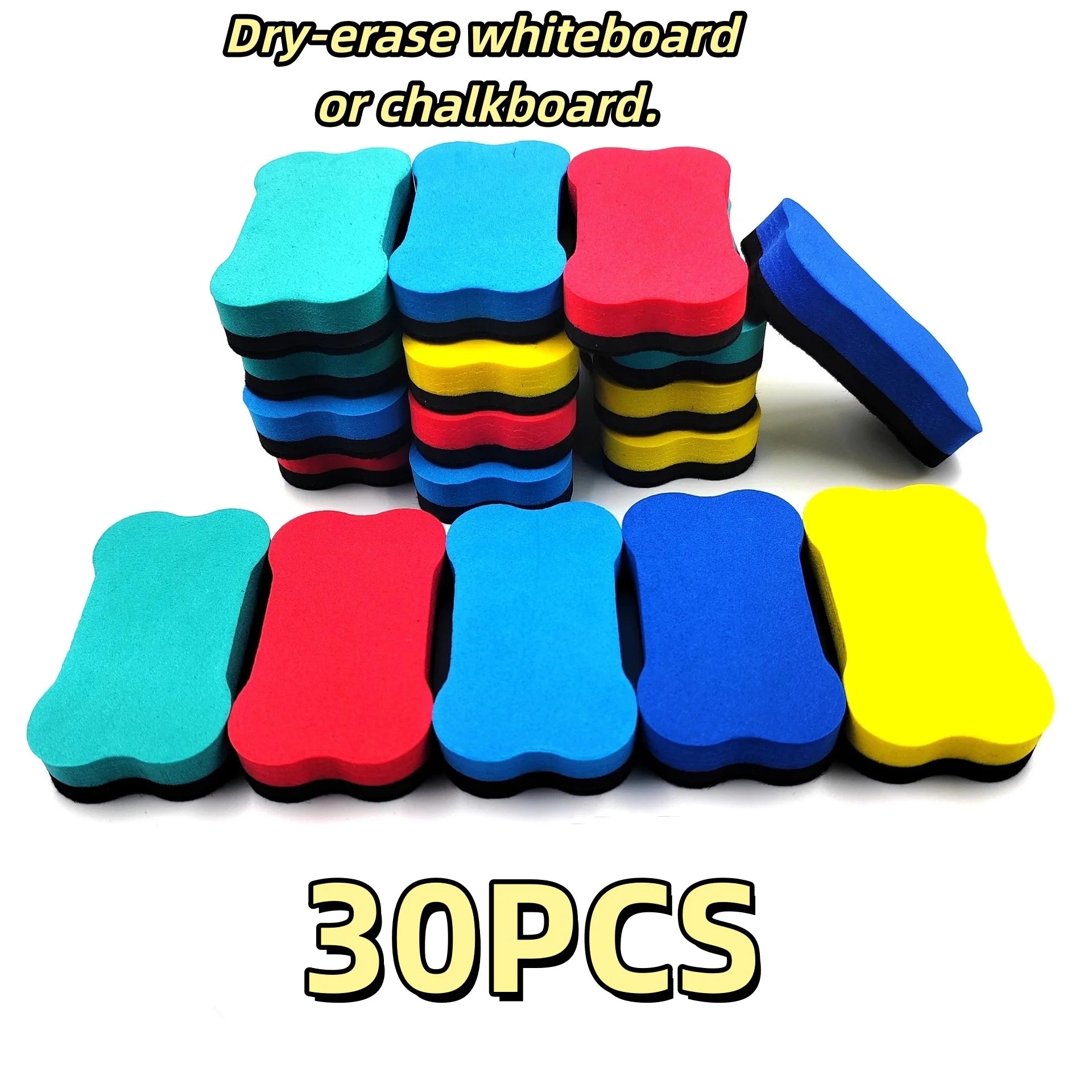 30Pcs Random Color Colorful Whiteboard Dry Erasers