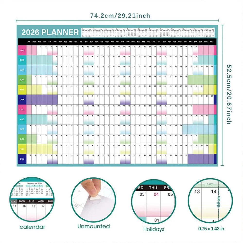 2026 Wall Planner Calendar Large Yearly Calendar