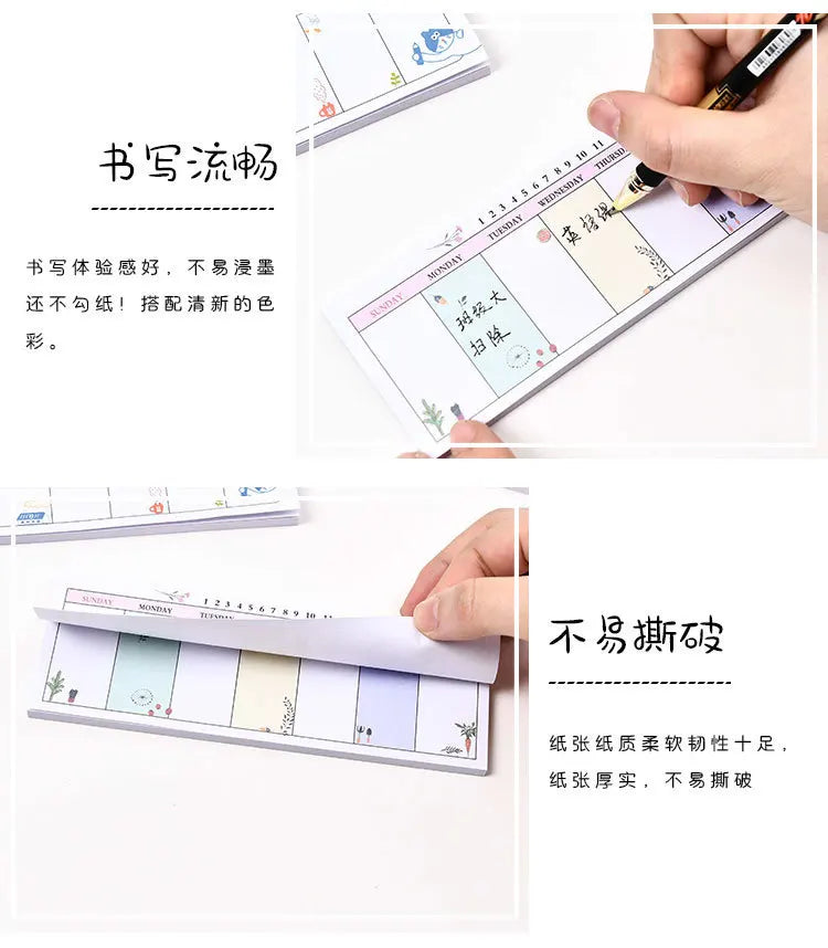 Sticky Notes Long Weekly Planner Pad
