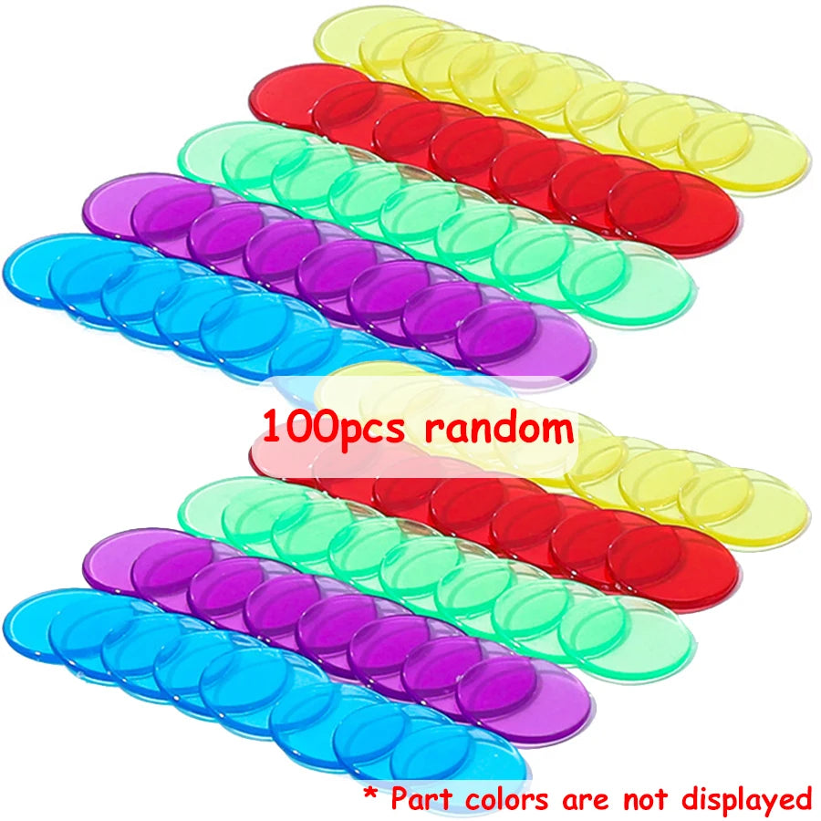 50/100pcs 1.9cm Colorful Counting Chips