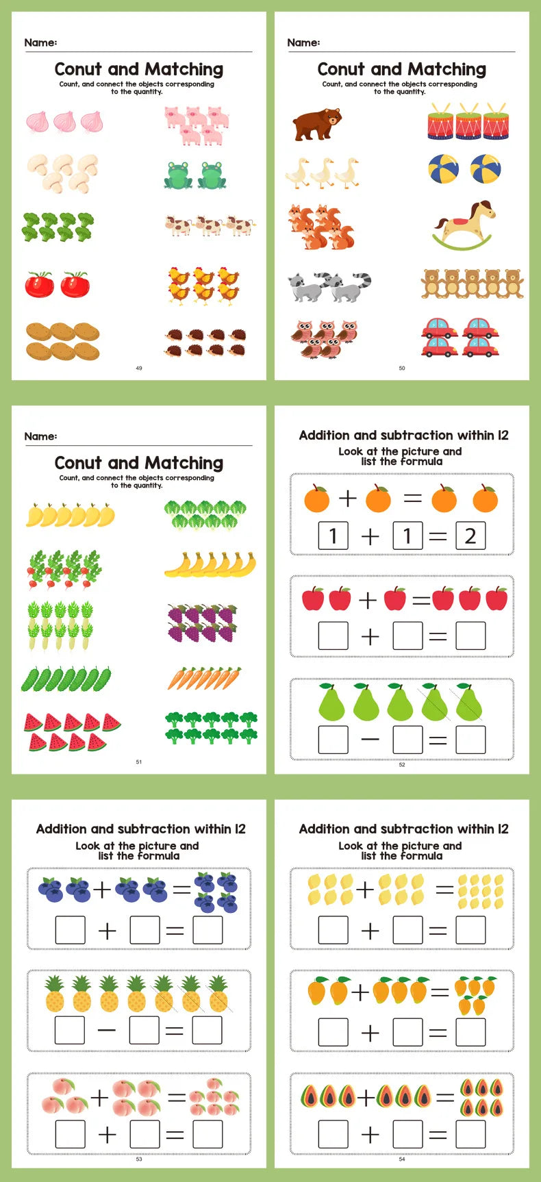 Interactive Preschool Math Workbook