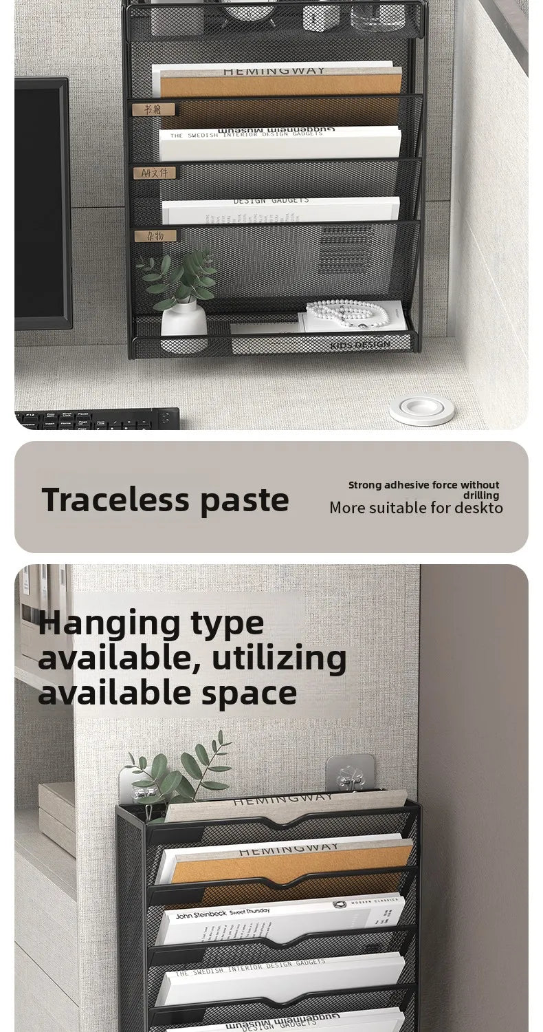 5 Pocket Mesh Hanging Wall File Organizer