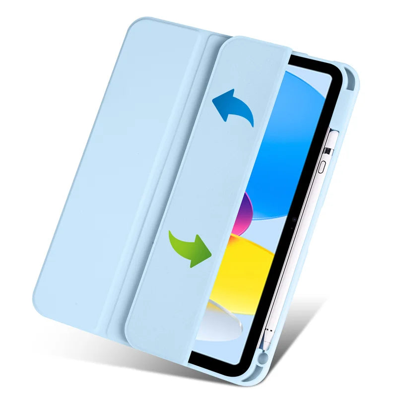 For iPad 10th Gen Case with Pen Holder Trifold