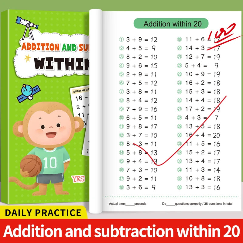 Children's Math Exercise Book