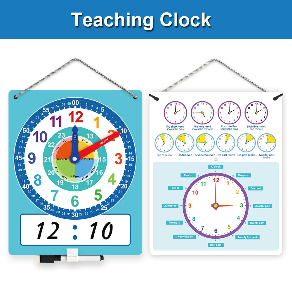 Montessori Writable Dry Erase Teaching Clock