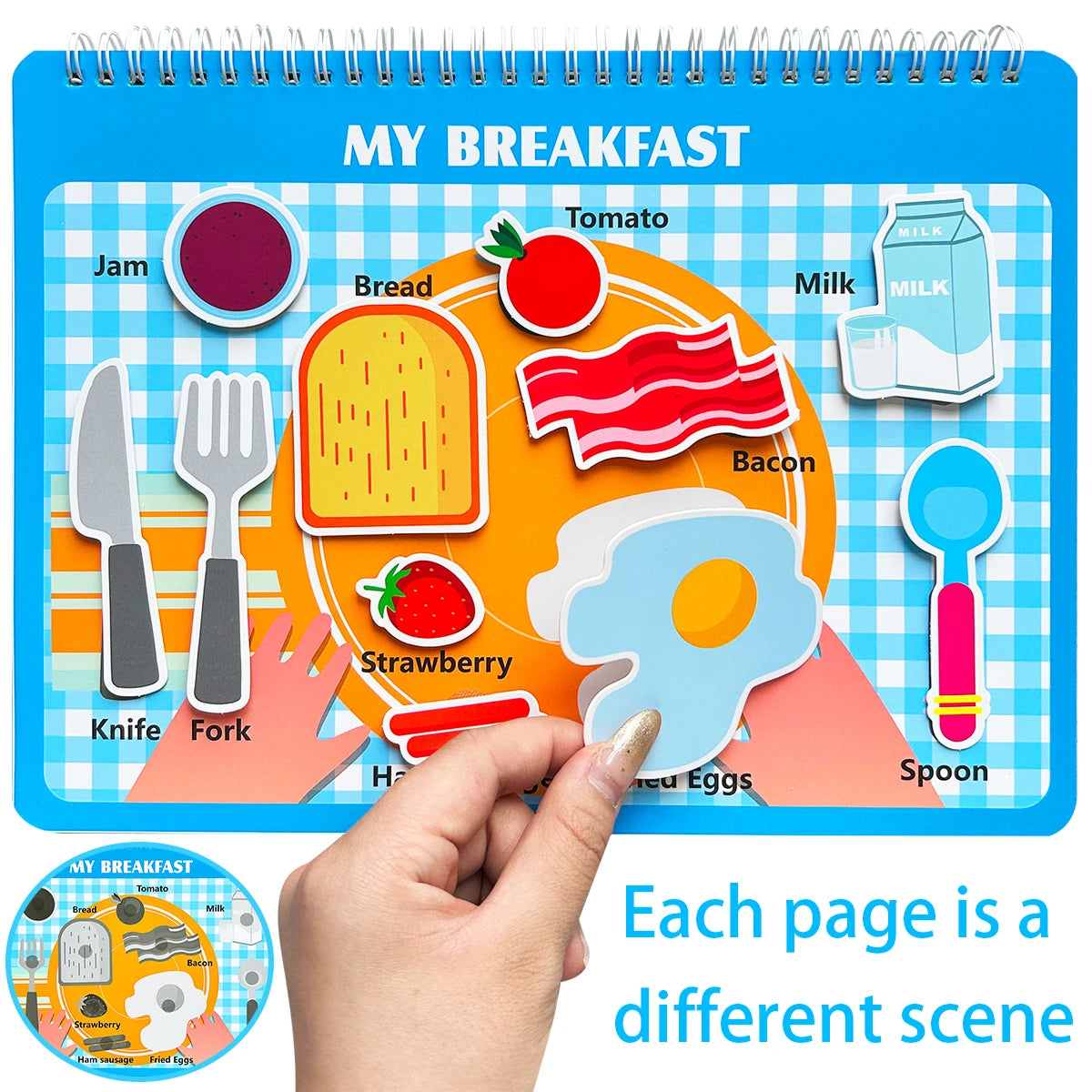 Preschool Busy Book With Velcro Matching Activities