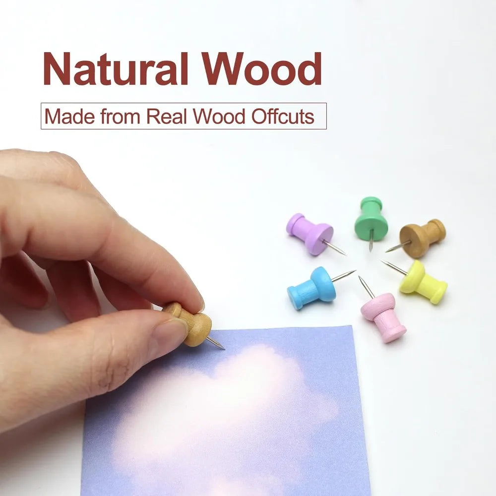 Colorful Wood Push Pins