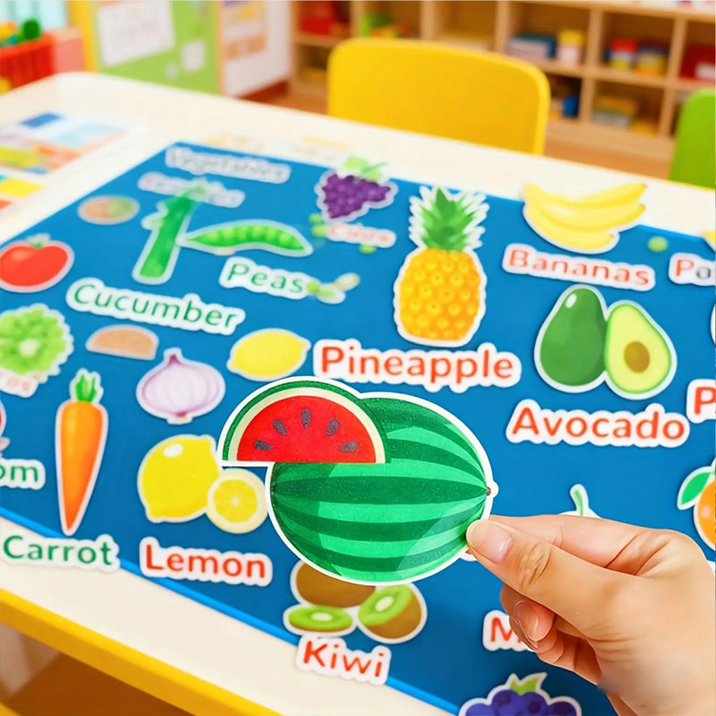 58Pcs Felt Fruits & Vegetables Sorting & Matching Game