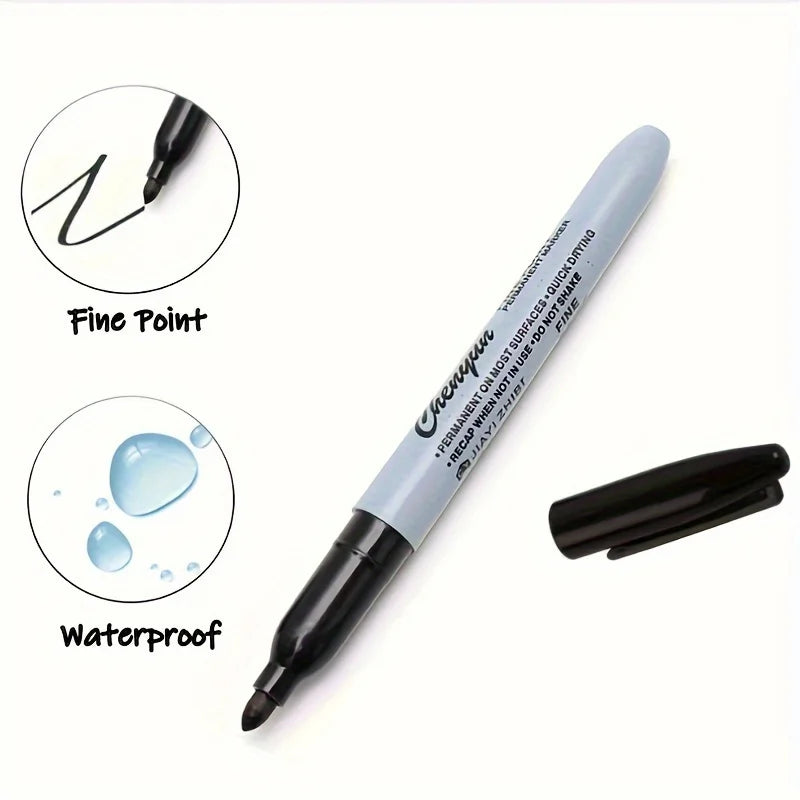 5PCS Fine Tip Black Permanent Marker