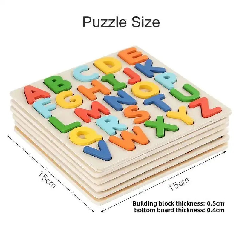 Letter Numbers Wooden Puzzle