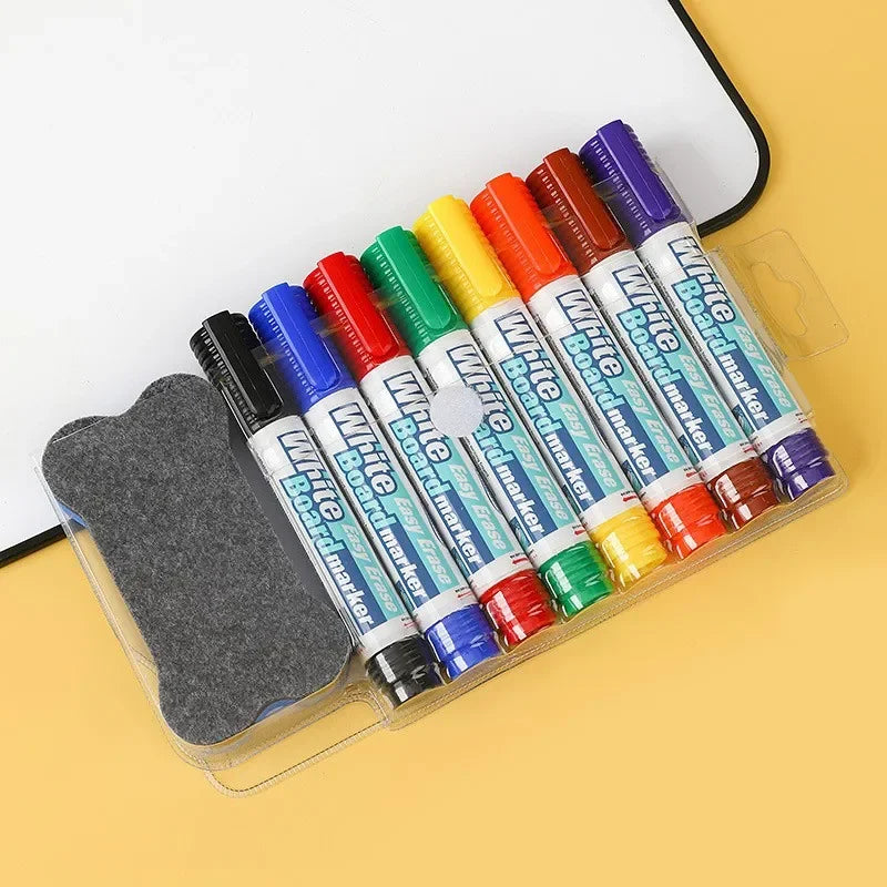 4-8 Colors Whiteboard Markers with Magnetic Whiteboard Eraser