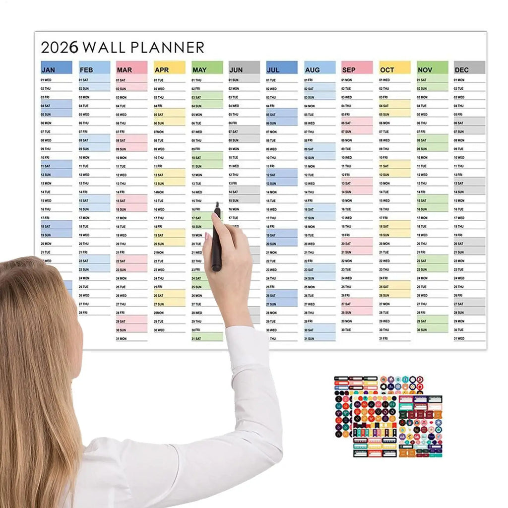 2026 Wall Calendar Yearly Planner Poster