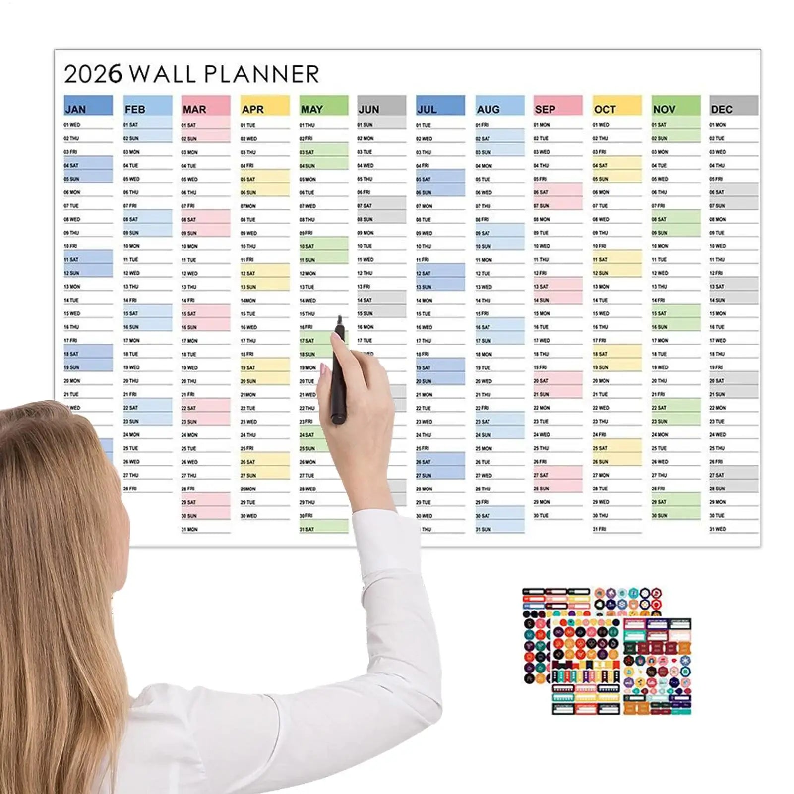 2026 Wall Calendar Yearly Planner Poster