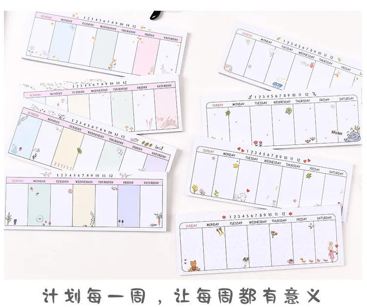 Sticky Notes Long Weekly Planner Pad