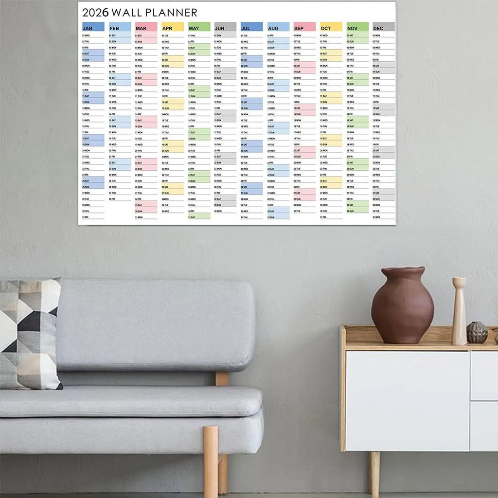 2026 Wall Calendar Yearly Planner Poster
